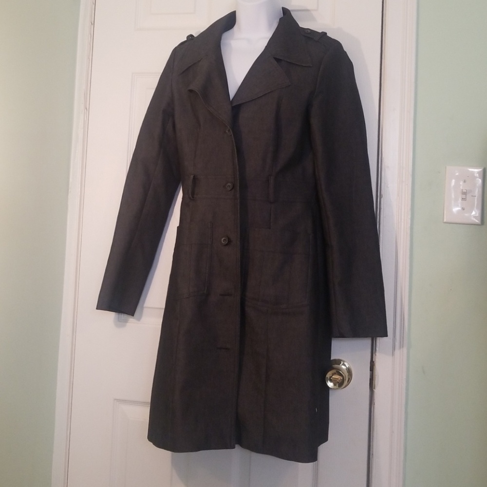 Black Denim single breasted coat